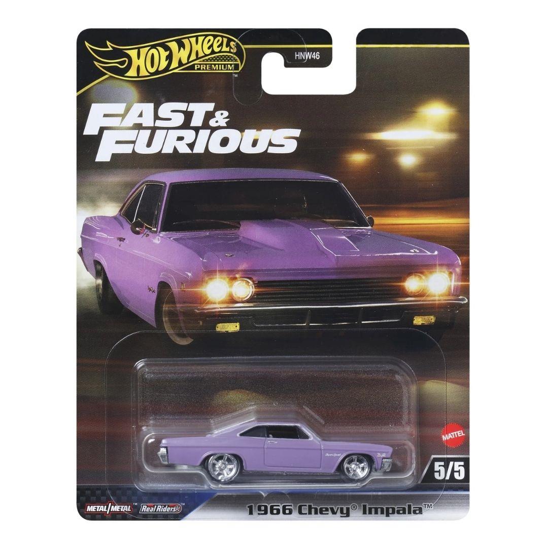 Hot Wheels Oyun Setleri, Mattel, Hot Wheels Fast-Furious Premium Arabalar HNW46 JBL95 1966 Chevy Impala