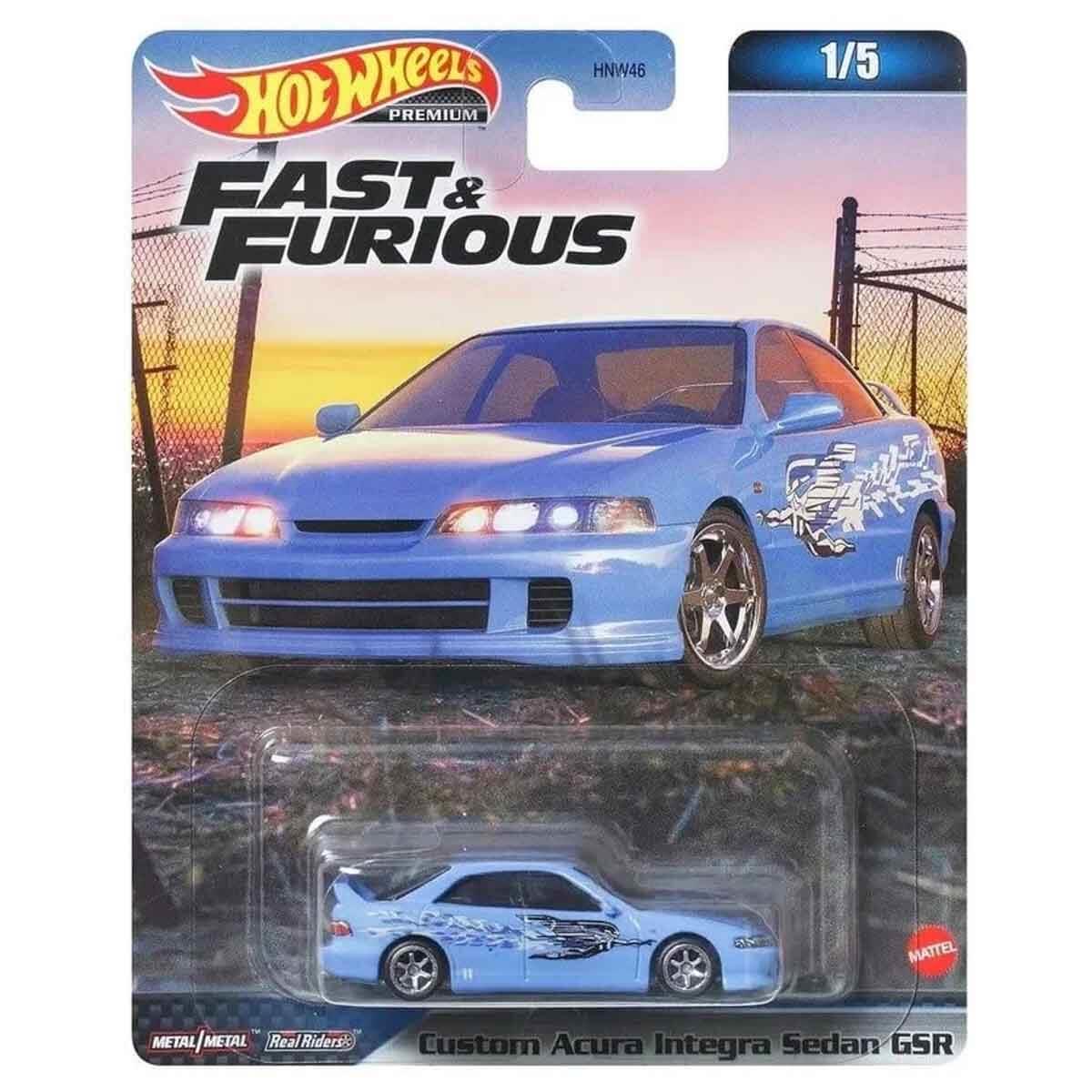 Hot Wheels Oyun Setleri, Hot Wheels, Hot Wheels Fast-Furious Premium Arabalar HNW46 JDJ13 Custom Acura Integra Sedan GSR