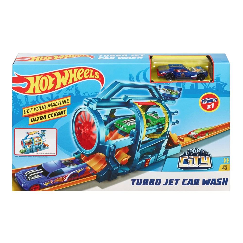 Hot Wheels Oyun Setleri, Hot Wheels, Hot Wheels Şehir Başlangıç Setleri FJN34 FJN35 Turbo Jet Araba Yıkama