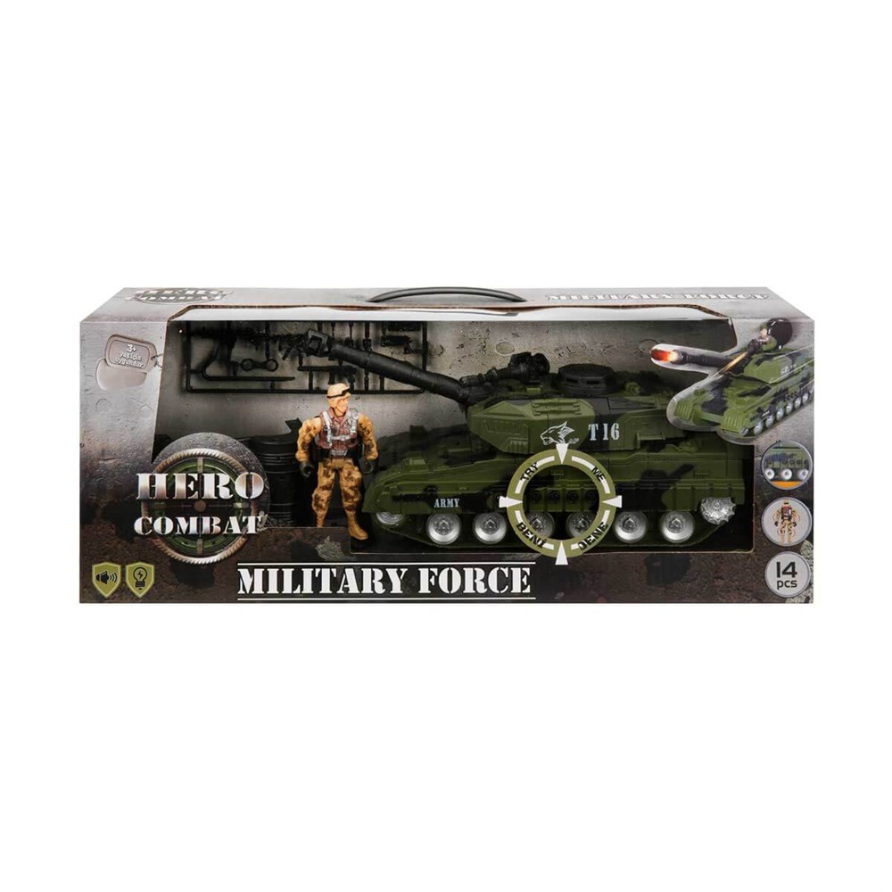 Kılıç Kalkan ve Asker Setleri, Sunman, Hero Combat Sesli Ve Işıklı Askeri Tank Oyun Seti