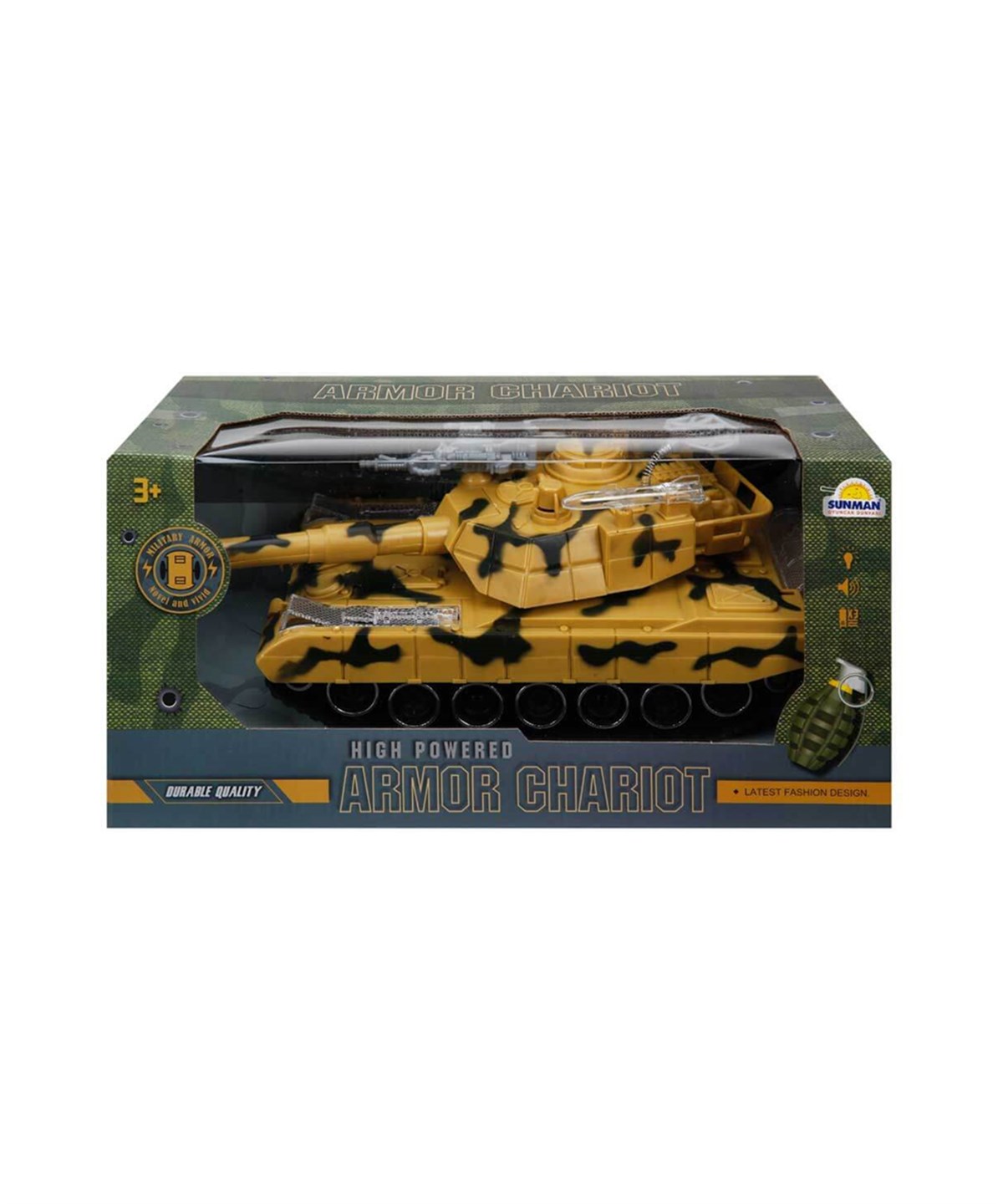 Kılıç Kalkan ve Asker Setleri, Sunman, Sesli ve Işıklı Askeri Tank 22237 Kahverengi