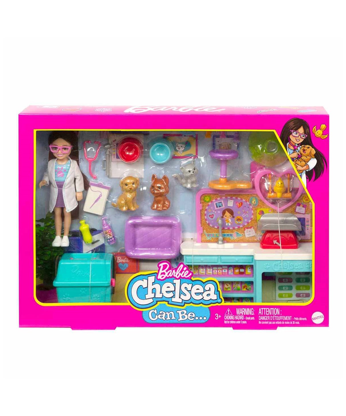 Kolleksiyon Karakterleri, Barbie, Barbie Chelsea Meslekleri Öğreniyor Veteriner Oyun Seti HGT12