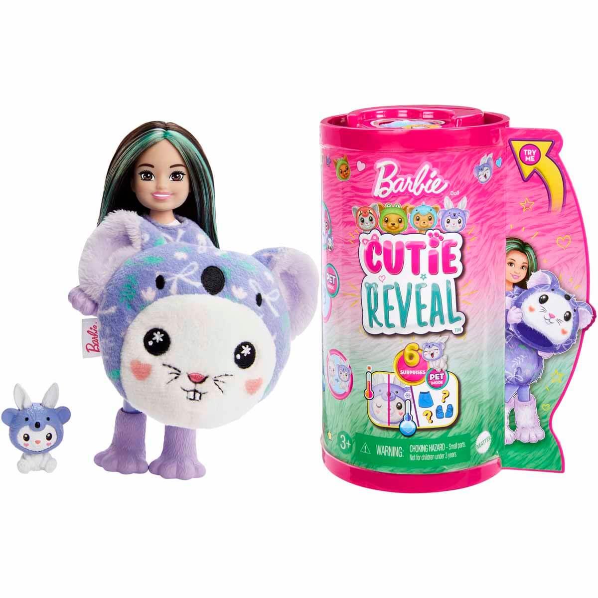 Kolleksiyon Karakterleri, Barbie, Barbie Chelsea Cutie Reveal Şirin Kostümler Serisi HRK27 HRK31 Rabbit In Koala