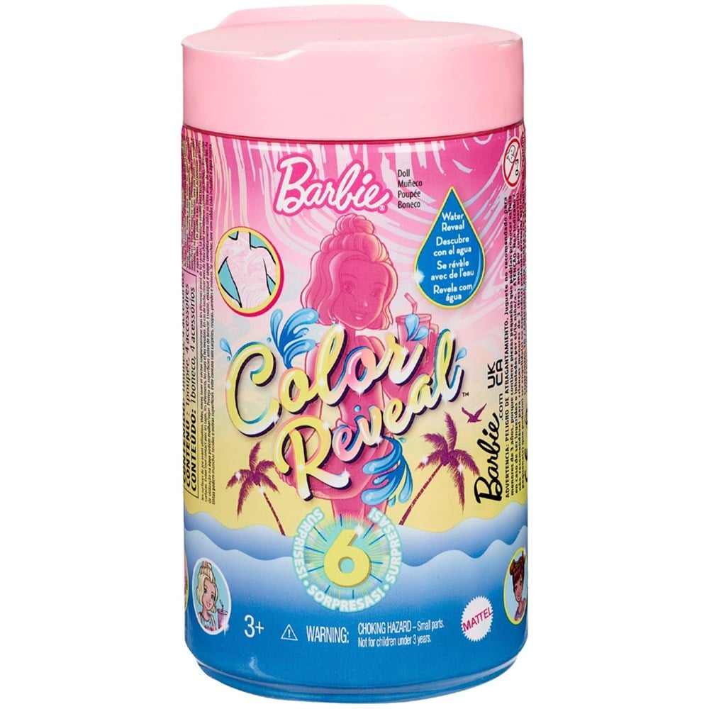 Kolleksiyon Karakterleri, Barbie, Barbie Color Reveal Renk Değiştiren Sürpriz Chelsea Kum ve Güneş Serisi S3 GWC61