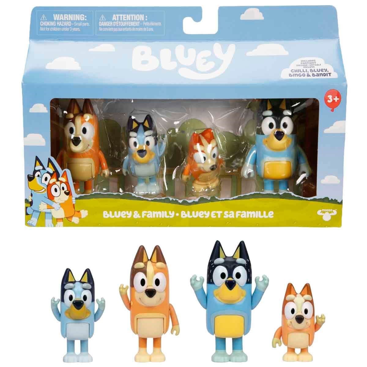 Kolleksiyon Karakterleri, NECOTOYS, Bluey 4'lü Figür Seti - Bluey & Family 13009