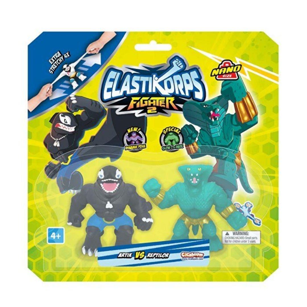 Kolleksiyon Karakterleri, MEGA OYUNCAK, Elastikorps Fighters Nano Mini İkili Paket 31896 Artik & Reptilor