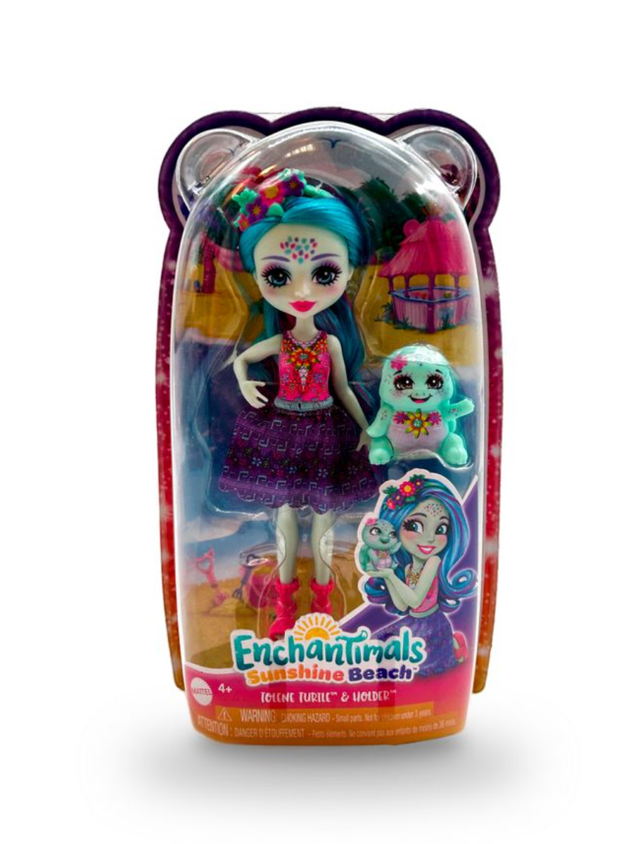 Kolleksiyon Karakterleri, Enchantimals, Enchantimals Karakter Bebekler FNH22 HXB96 Tolene Turtle & Holder