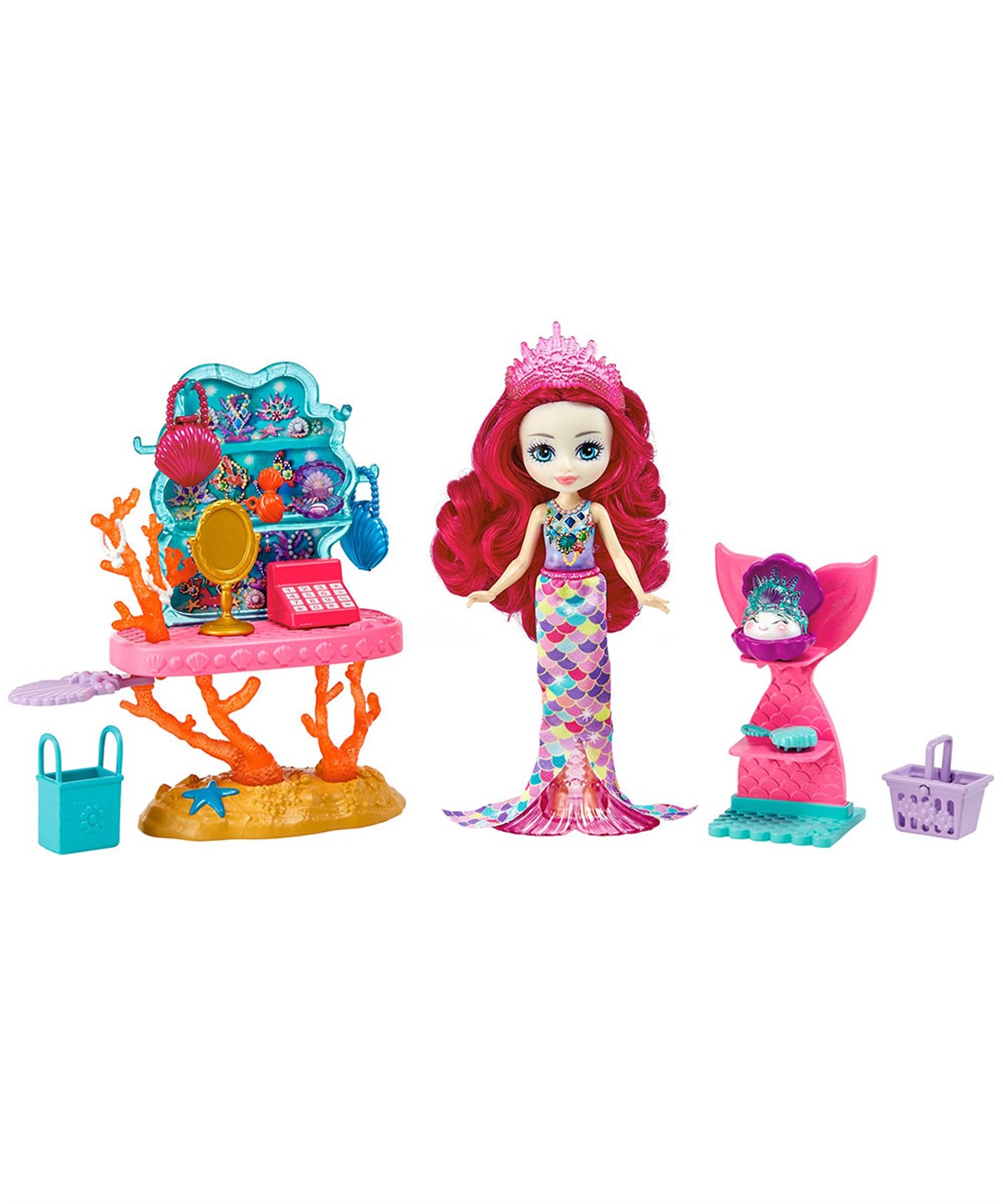 Kolleksiyon Karakterleri, Enchantimals, Enchantimals Eğlenceli Oyun Setleri Serisi GJX35 HCF71 Okyanus Hazineleri Mağazası