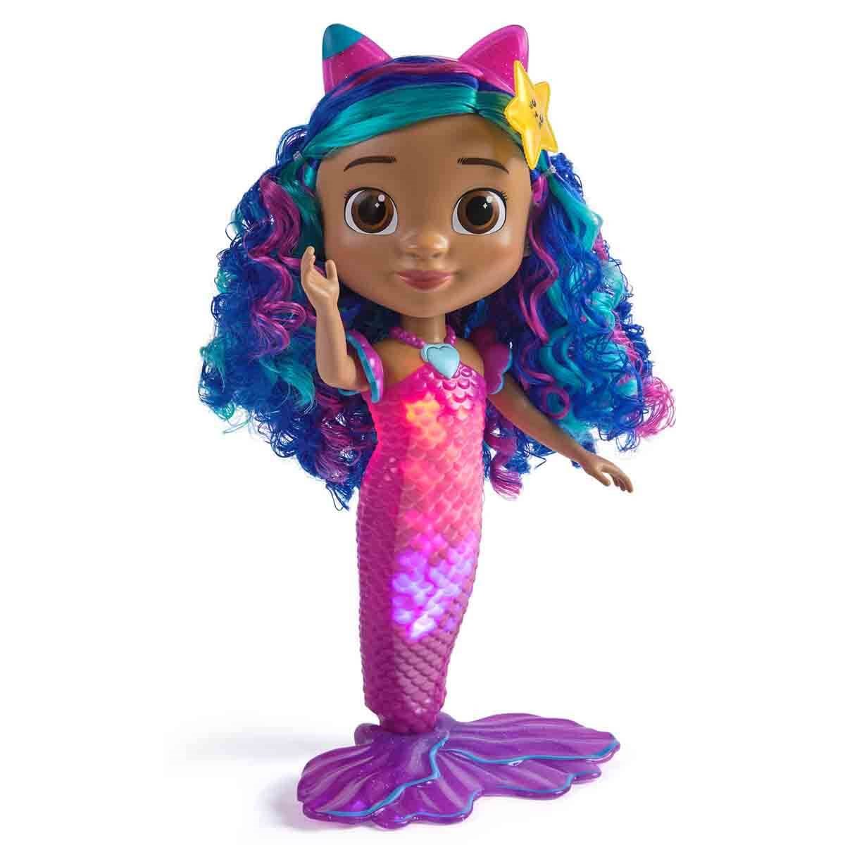 Kolleksiyon Karakterleri, Sunman, Gabby's Dollhouse Sesli ve Işıklı Sing & Shine Deniz Kızı Bebeği 30 cm