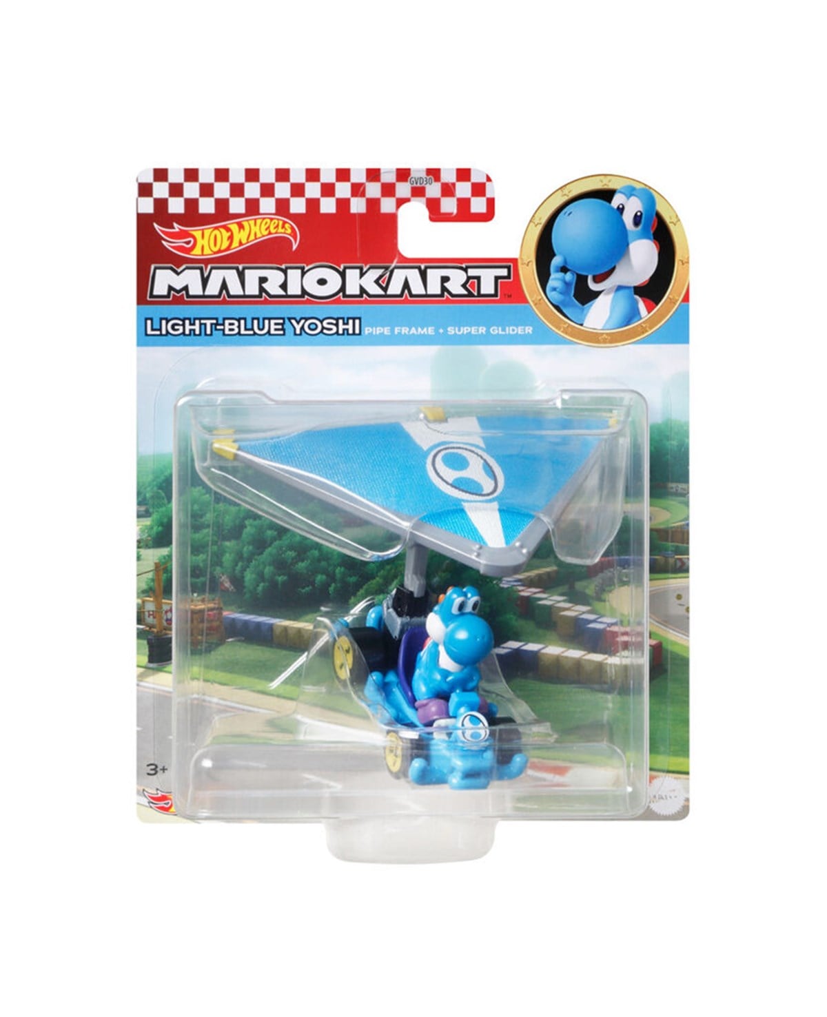 Kolleksiyon Karakterleri, Hot Wheels, Hot Wheels Mario Kart Planörlü Araçlar GVD30 HDB44 Light Blue Yoshi