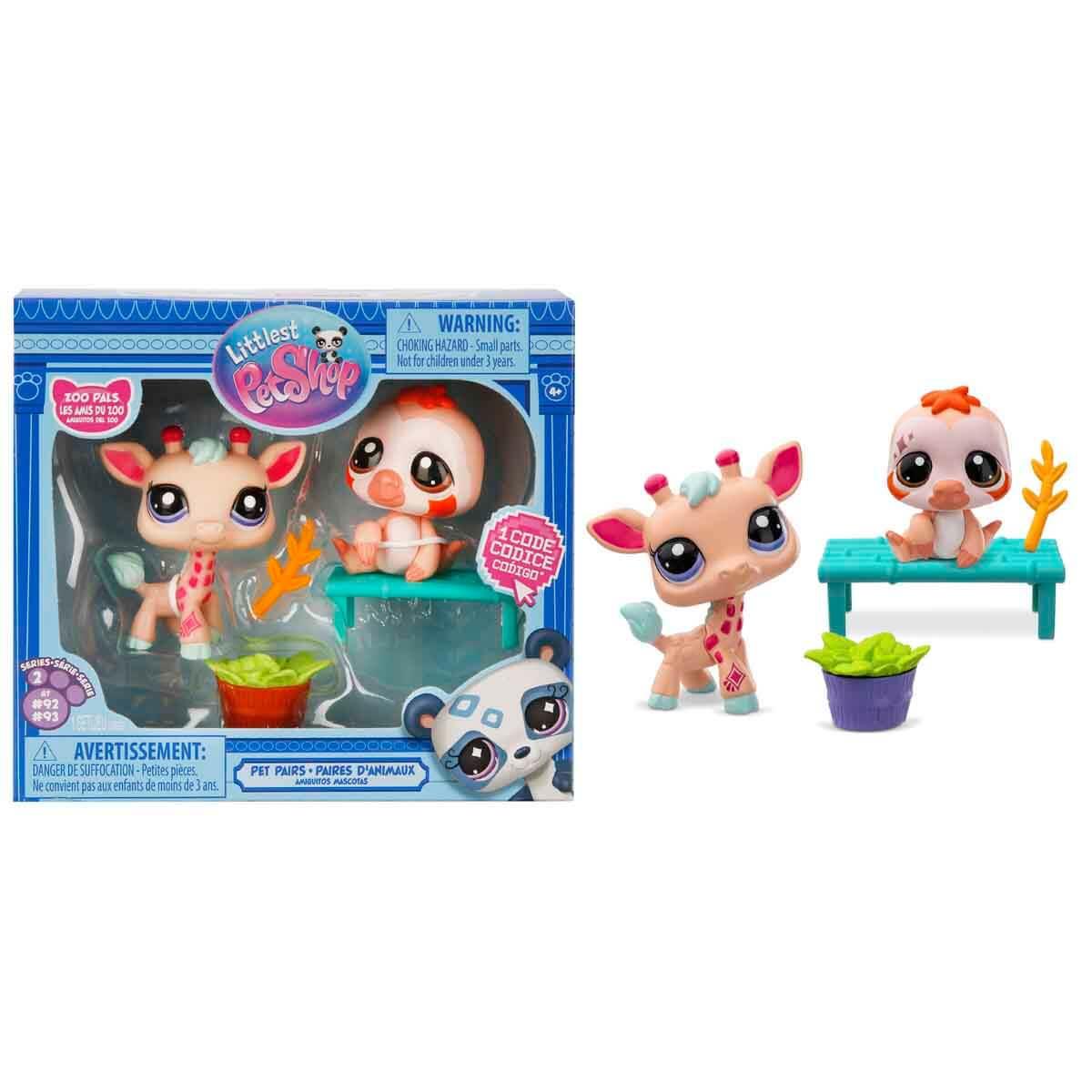 Kolleksiyon Karakterleri, Sunman, Littlest Pet Shop Minişler 2'li Figür Seti S2 S00000620 92&93 Zürafa Ve Tembel Hayvan