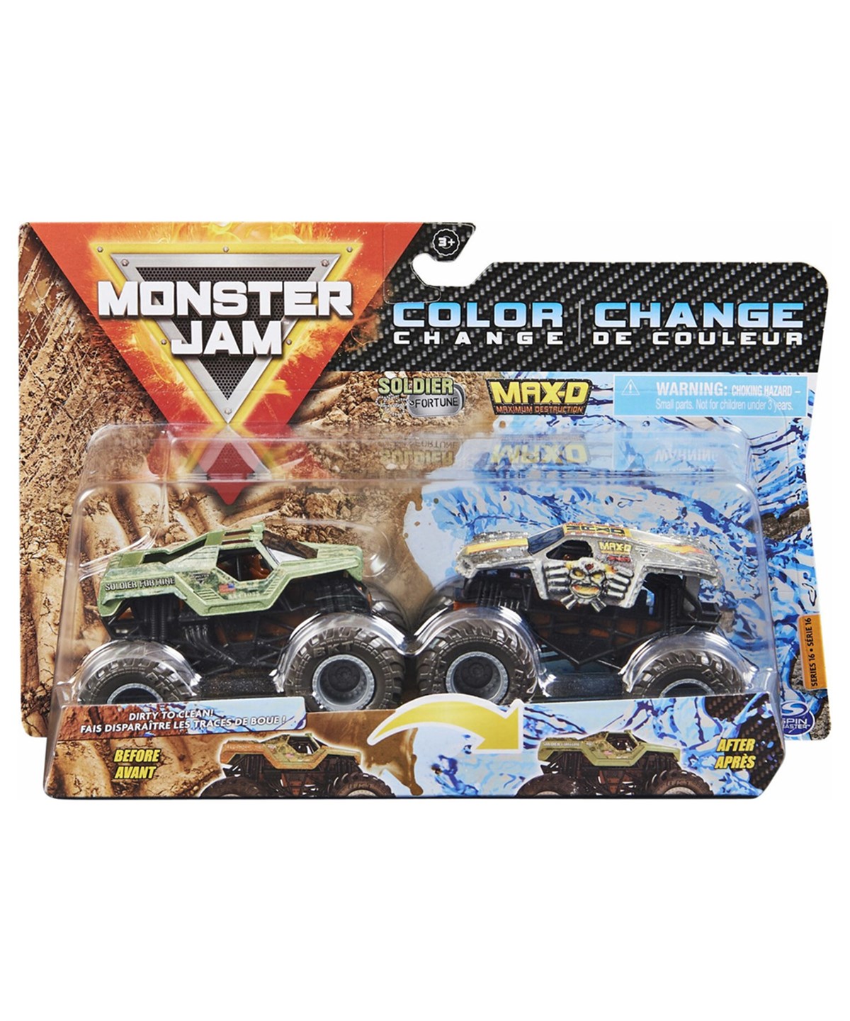 Kolleksiyon Karakterleri, MONSTER JAM, Monster Jam 1:64 İkili Araba Seti 36072 Soldier Fortune vs Max-D