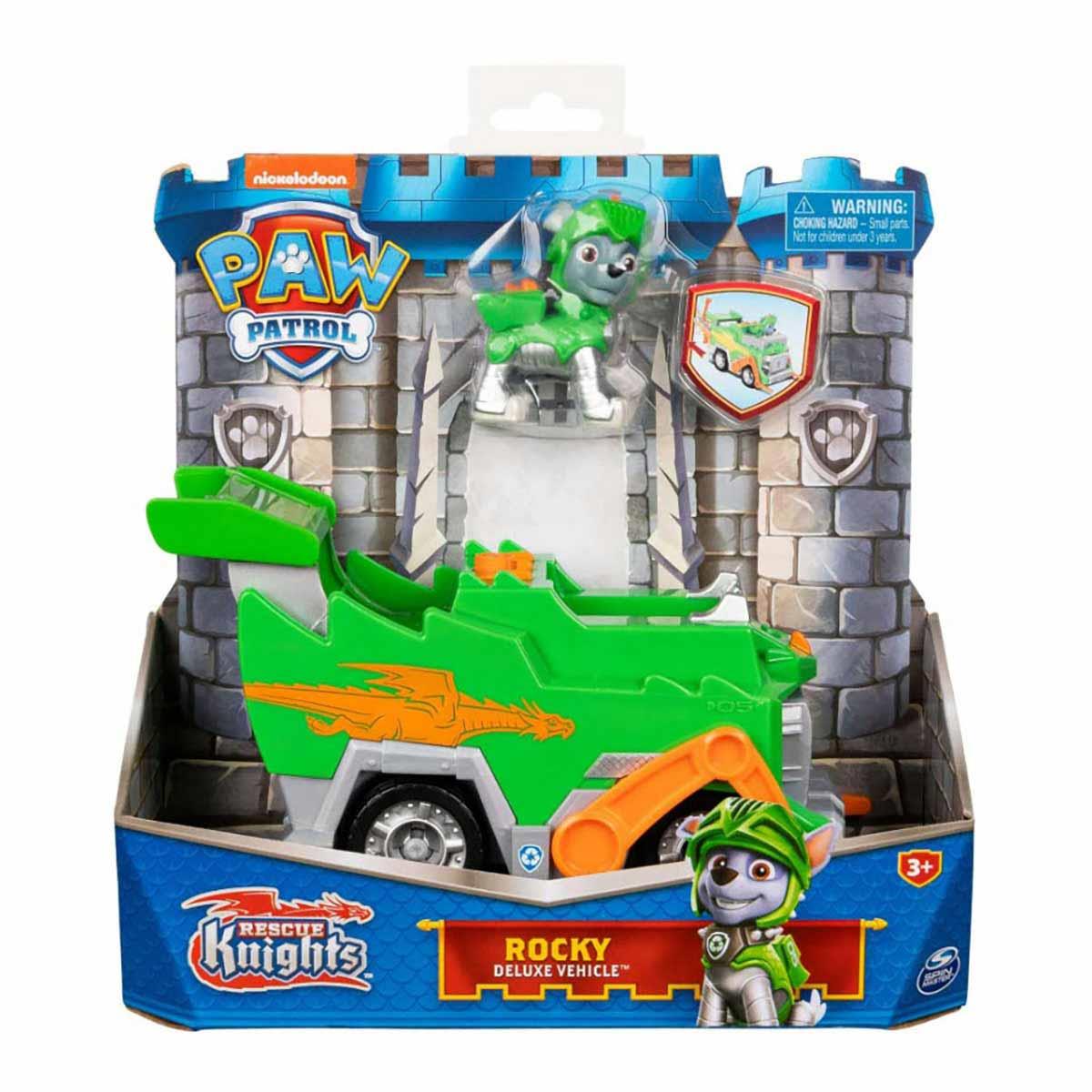 Kolleksiyon Karakterleri, PAW PETROL, Paw Patrol Cesur Şövalyeler Görev Aracı Seti 29419 Rocky