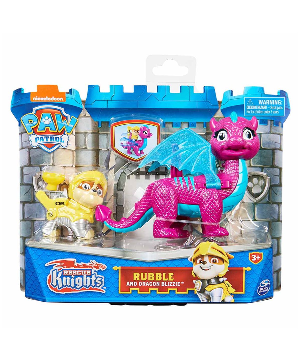 Kolleksiyon Karakterleri, PAW PETROL, Paw Patrol Rescue Knights Oyun Seti 33997 Rubble And Dragon Blizzie