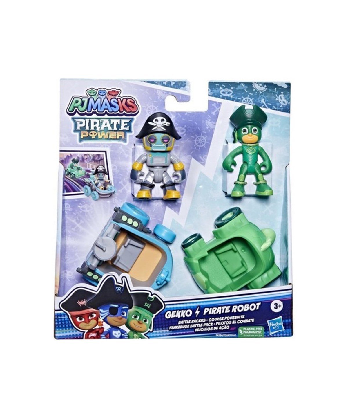 Kolleksiyon Karakterleri, Pijamaskeliler - PjMask, Pj Maskeliler 2'Li Figür Ve Araç Seti Gekko Pirate Robot F2649 F4586