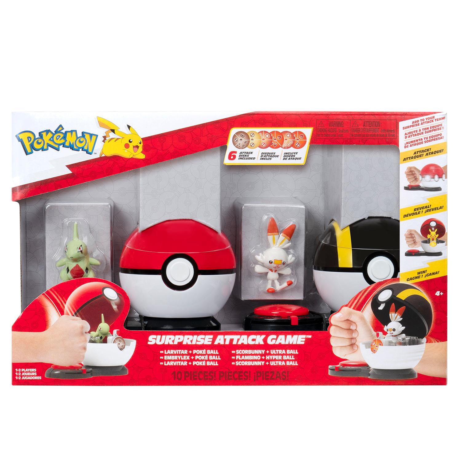 Kolleksiyon Karakterleri, NECOTOYS, Pokemon Sürpriz Atak Oyun Seti S4 - Larvitar ve Scorbunny PKW3653