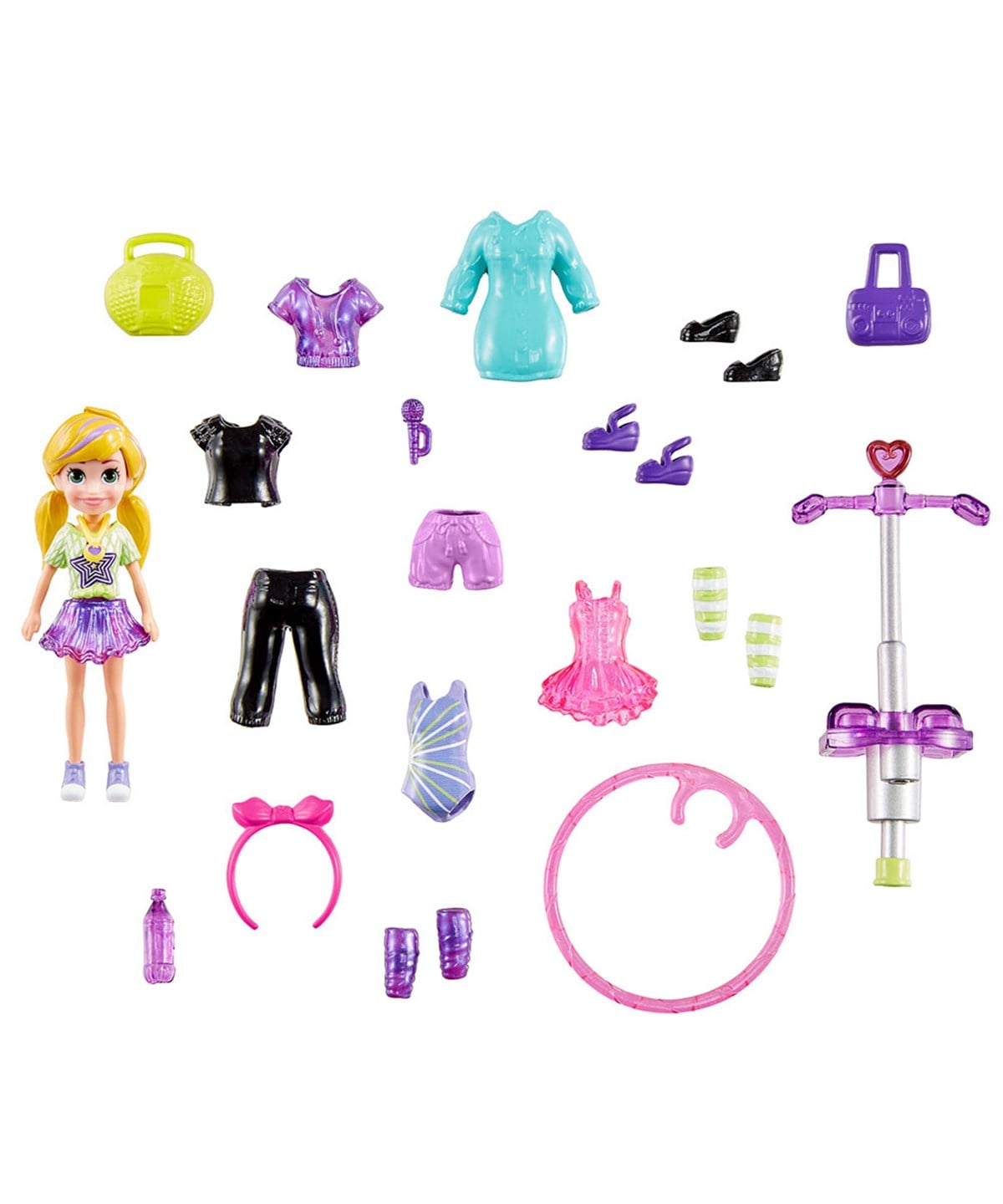 Kolleksiyon Karakterleri, Polly Pocket, Polly Pocket ve Eğlenceli Dünyası Oyun Setleri GBF85 HDW50 Dans Eğlencesi Parti Paketi