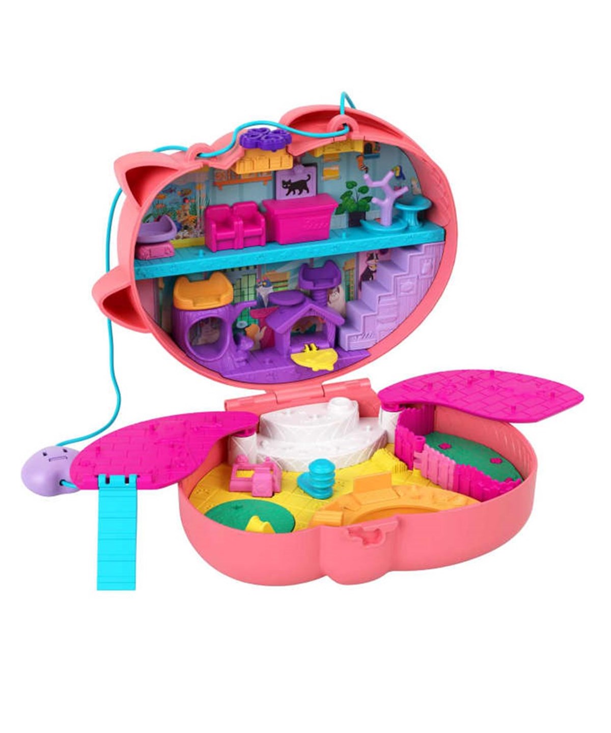 Kolleksiyon Karakterleri, Polly Pocket, Polly Pocket Çanta Olabilen Micro Oyun Setleri GKJ63 HGT16 Cuddly Cat Çanta