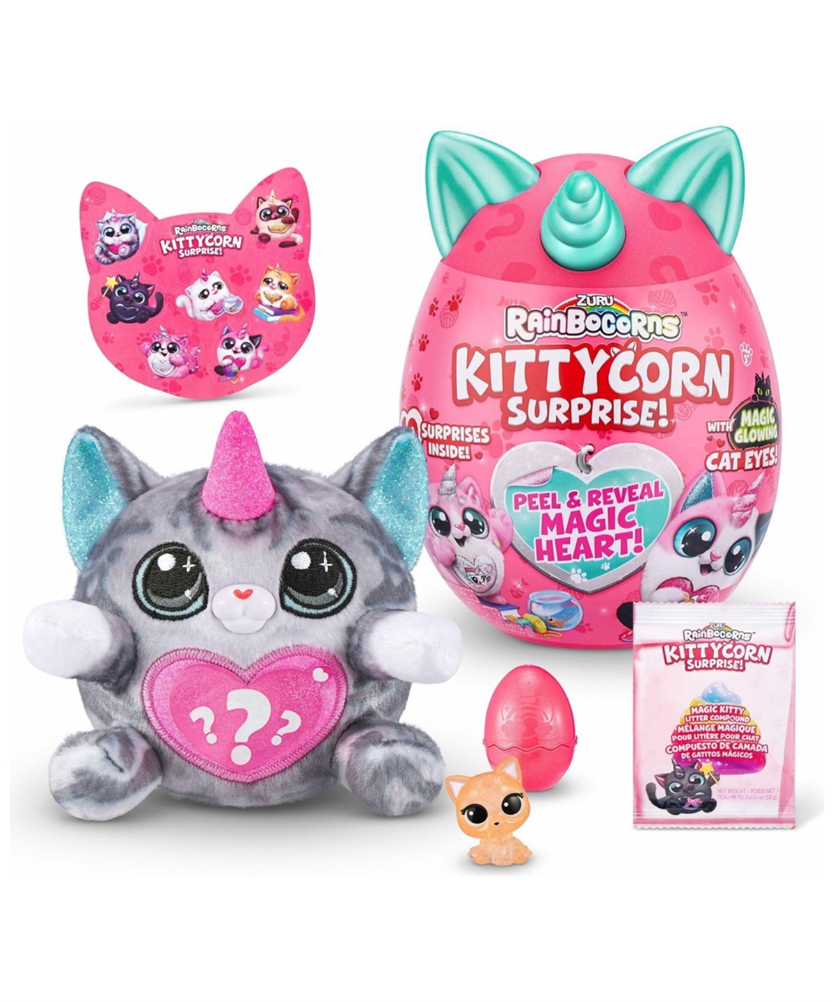 Kolleksiyon Karakterleri, Giochi Preziosi, Rainbocorns RAR16000 Kittycorn Mini Sürpriz 38839 Yeşil Boynuz