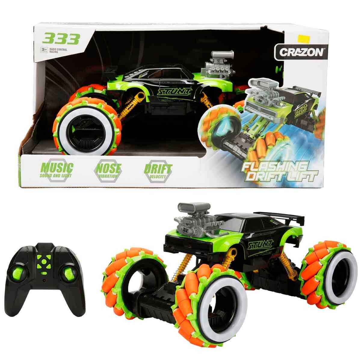 Kumandalı Arabalar, Sunman, 1:14 Sesli ve Işıklı Flashing Drift Light USB Şarjlı Uzaktan Kumandalı Akrobasi Arabası 43 cm