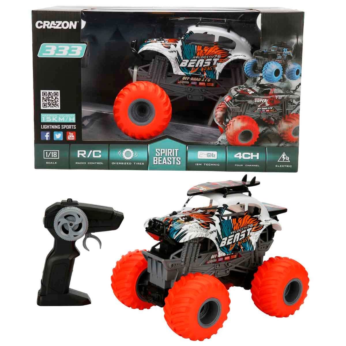 Kumandalı Arabalar, Sunman, 1:18 Spirit Beasts USB Şarjlı Uzaktan Kumandalı Off Road Araba S01002967 Beyaz