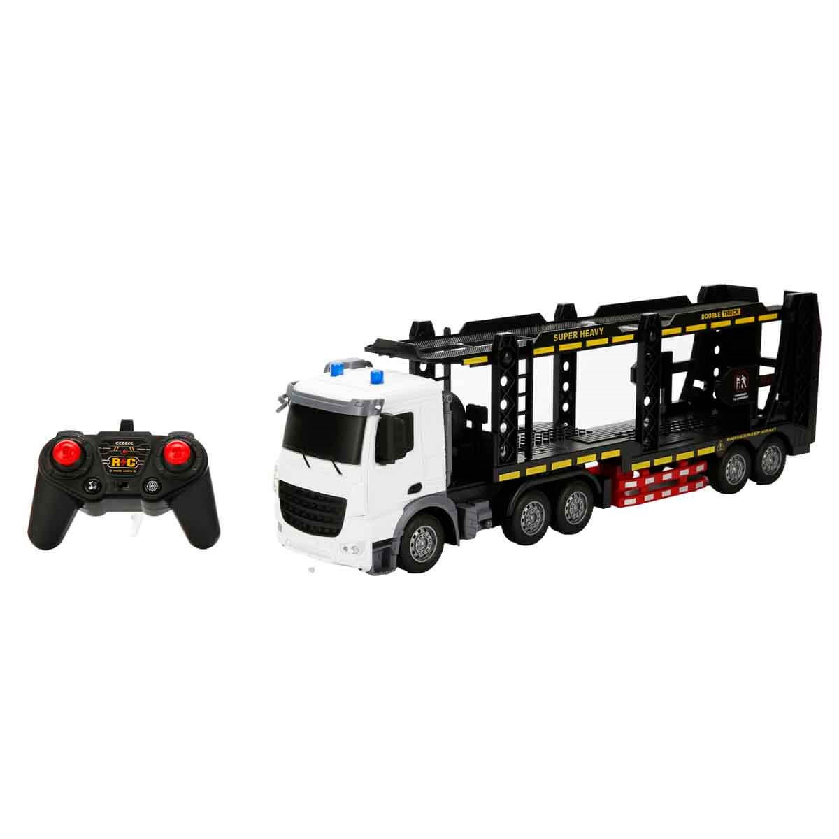 Kumandalı Arabalar, Sunman, 1:18 Suncon Sesli ve Işıklı USB Şarjlı Uzaktan Kumandalı Taşıyıcı Kamyon 50 cm 43264 Beyaz Kamyon