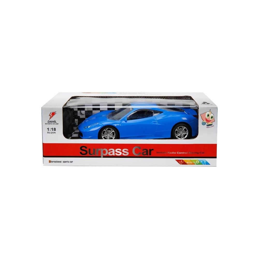 Kumandalı Arabalar, Bir-Can, 1:18 Uzaktan Kumandalı Şarjlı Spor Araba Mavi 458 97273