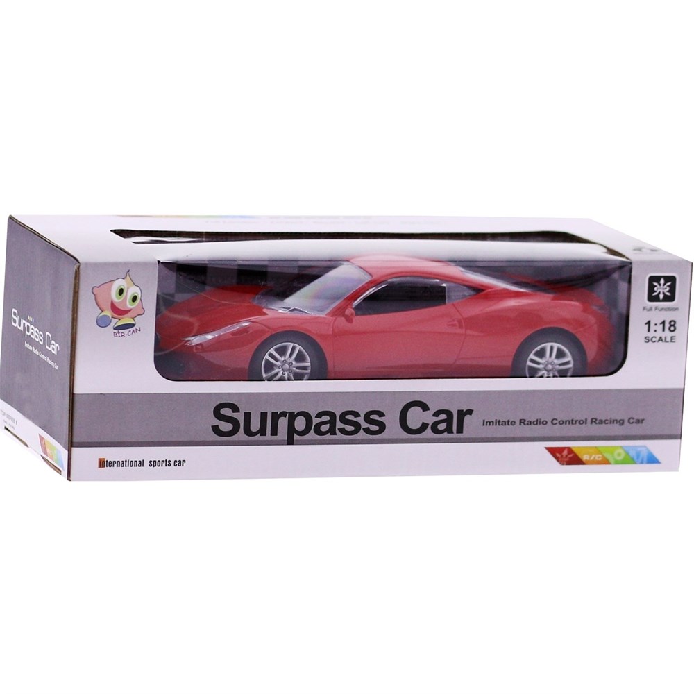 Kumandalı Arabalar, Bir-Can, 1:18 Uzaktan Kumandalı Şarjlı Spor Araba Kırmızı 458 97273
