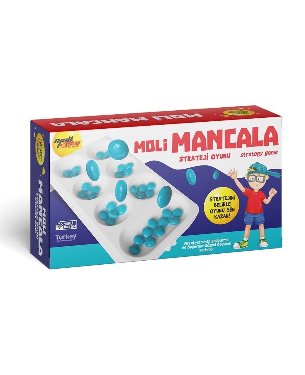 Kutu Oyunları, Moli Toys, Moli Mancala Strateji Oyunu - Plastik Katlanır Kapaklı