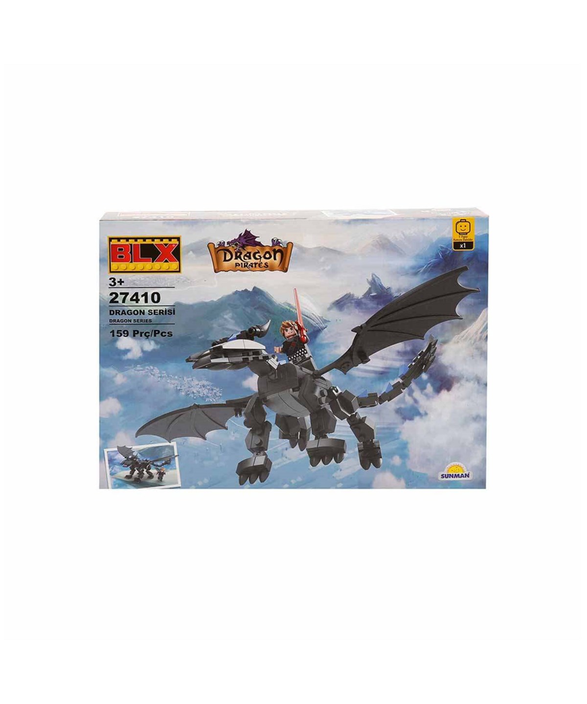 Lego Oyun Setleri, Sunman, BLX Dragon Gri Ejderha 27410 159 Parça