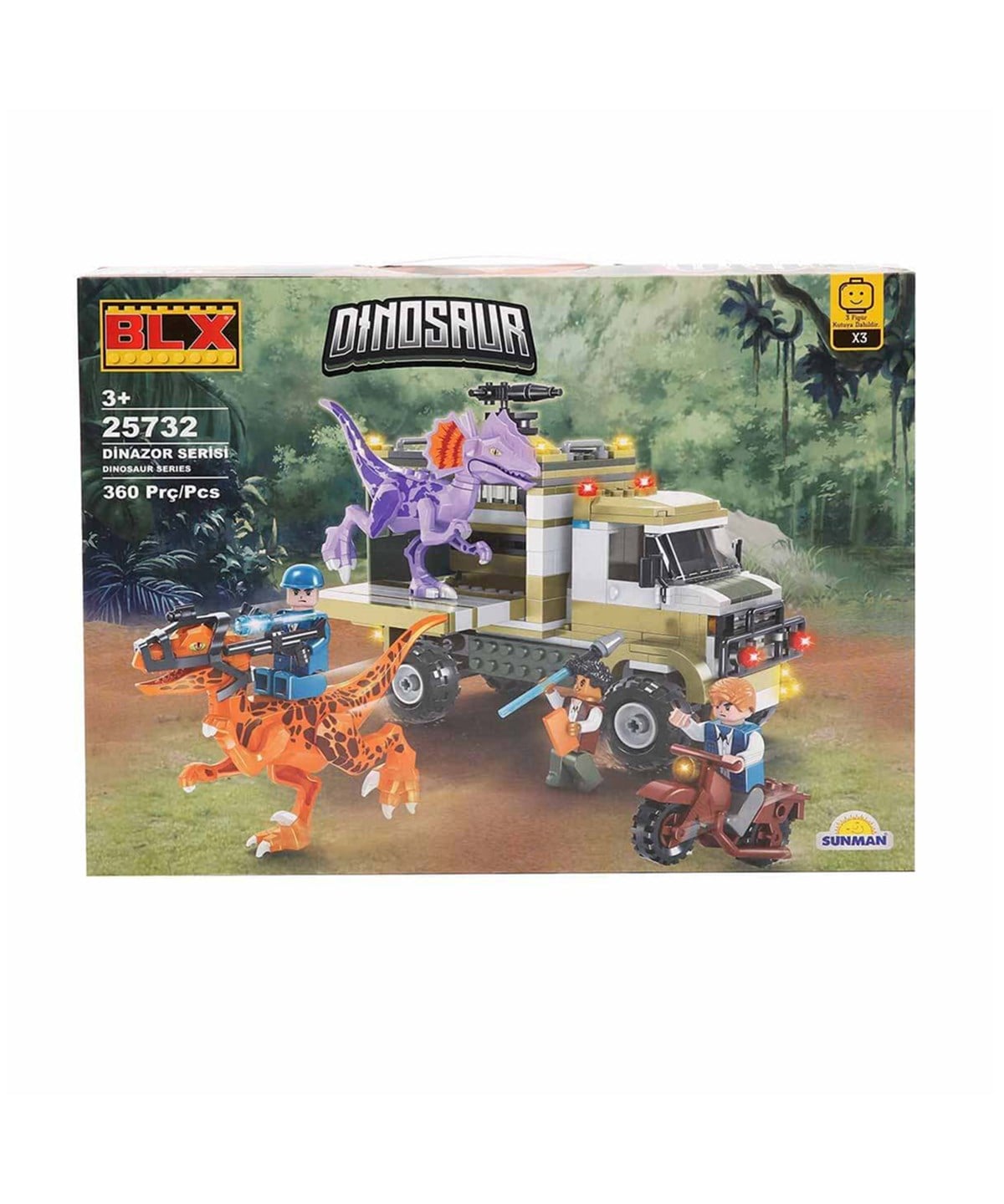 Lego Setleri, Sunman, BLX Dinosaur Dinozor Taşıma Aracı 25732 360 Parça