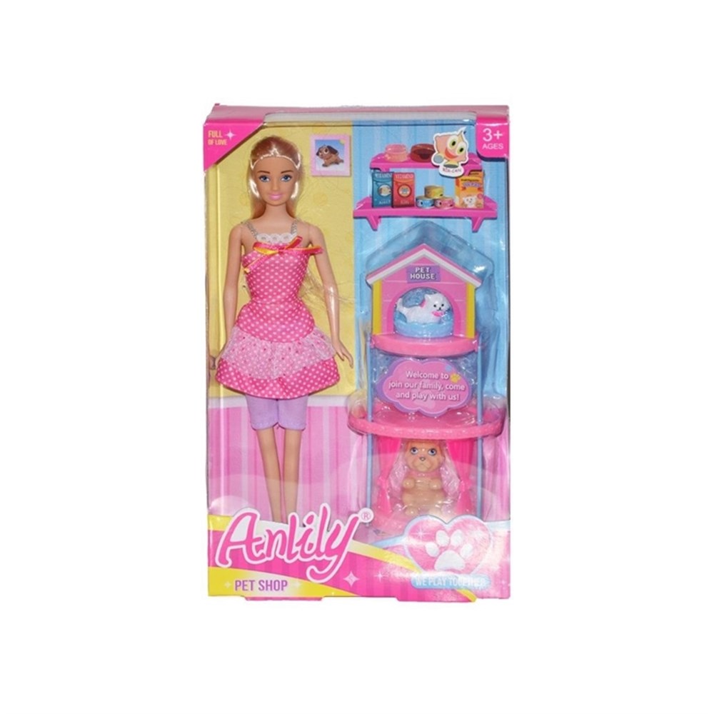 Manken Bebekler, BİRCAN, Anlily Bebeğim Veteriner Oyun Seti ve Hayvanları 04490 Sarışın