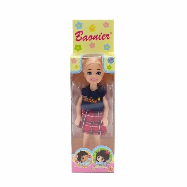 Manken Bebekler, MEGA OYUNCAK, Baonier Tekli Kız Bebek 85801 Sarı Saçlı Kırmızı Etekli