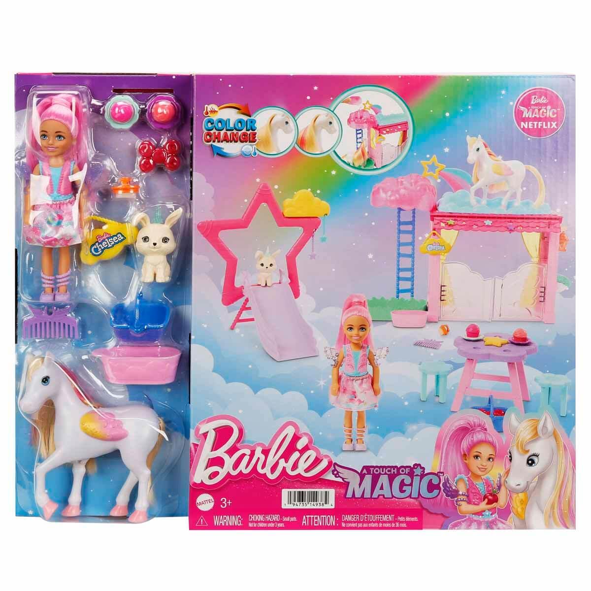 Manken Bebekler, Monster High, Barbie a Touch of Magic Chelsea ve Pegasus Oyun Seti HNT67
