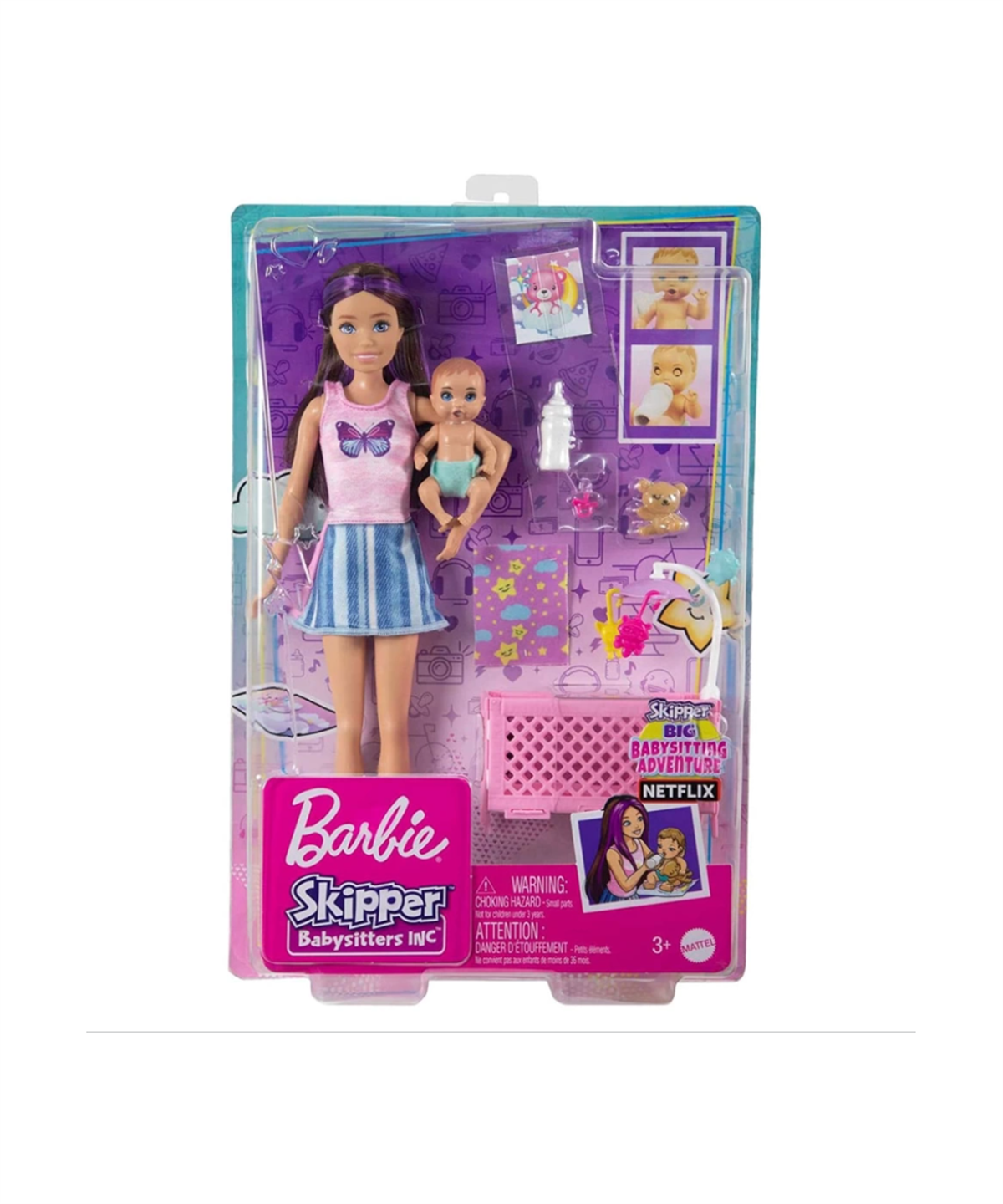 Manken Bebekler, Barbie, Barbie Bebek Bakıcılığı Oyun Seti FHY97 HJY33 Kumral Beşikli
