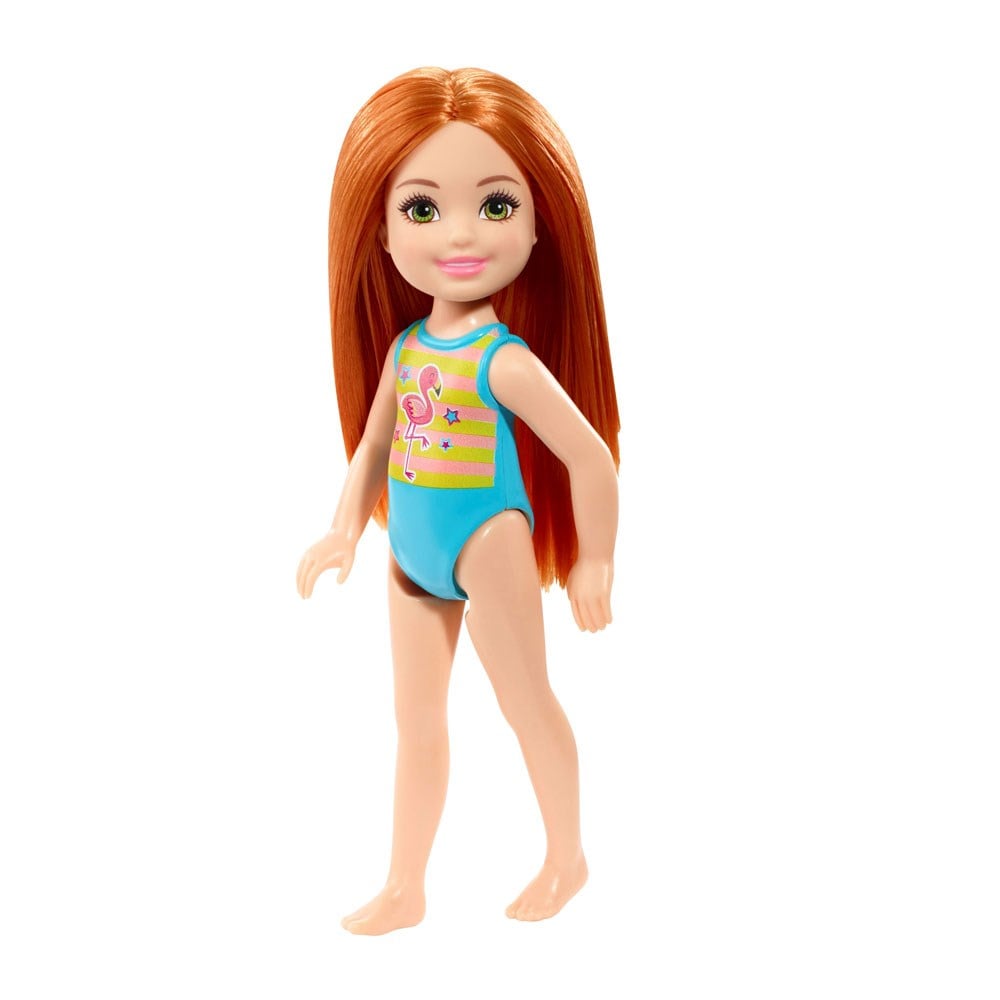 Manken Bebekler, Barbie, Barbie Chelsea Tatilde Bebekleri GLN69 GLN72 Flamingo Desenli