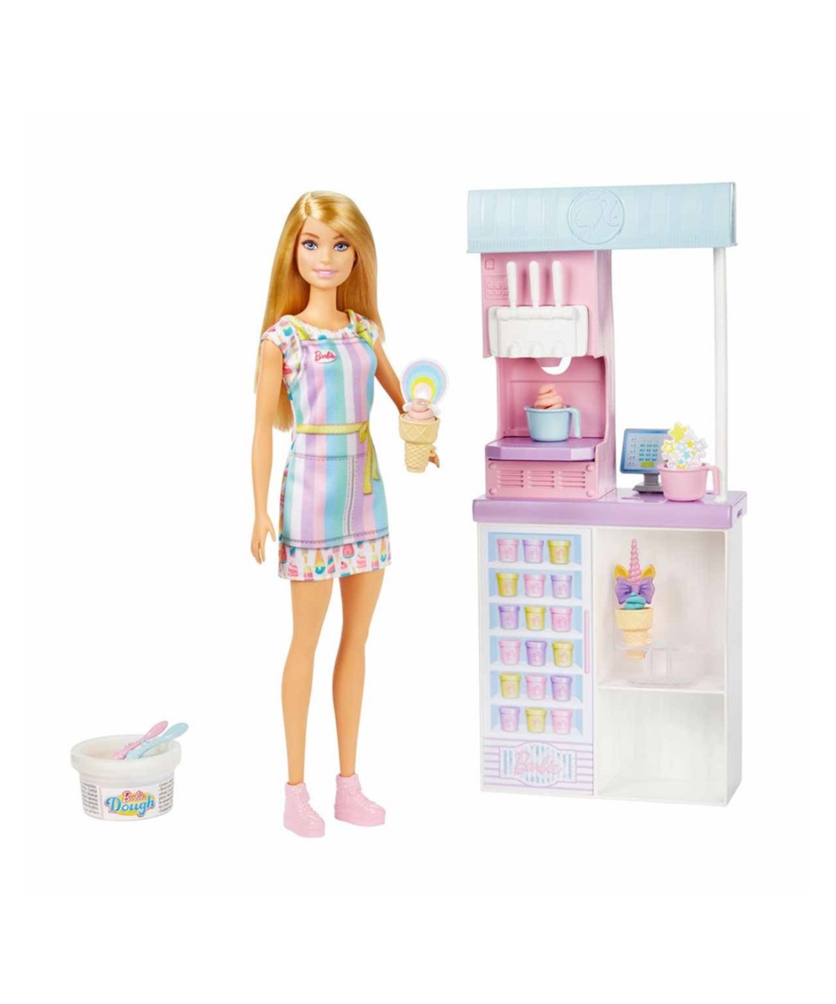 Manken Bebekler, Barbie, Barbie Dondurma Dükkanı Oyun Seti HCN46