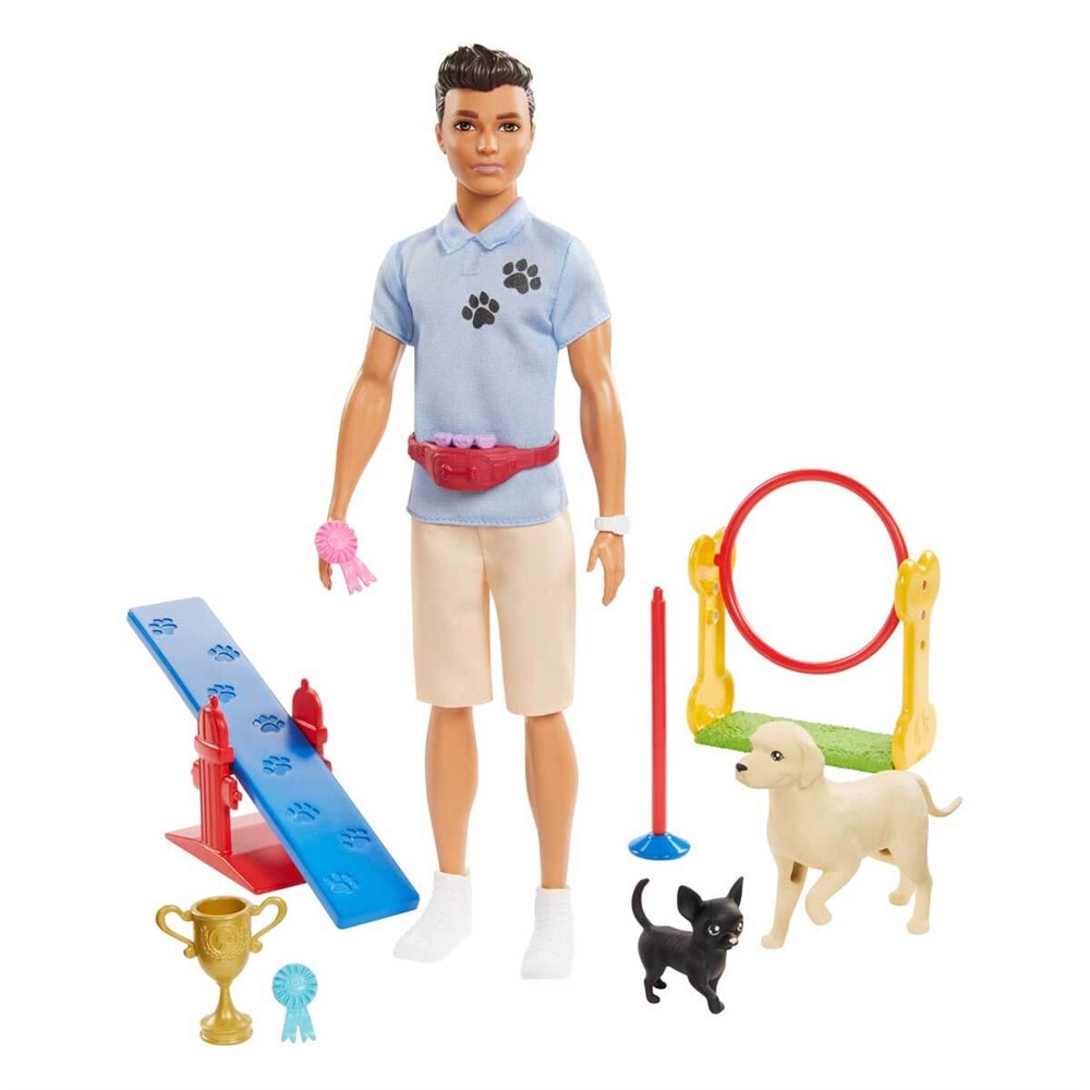 Manken Bebekler, Barbie, Barbie Ken ve Meslekleri Oyun Setleri GJM32 GJM34 Köpek Eğitmeni