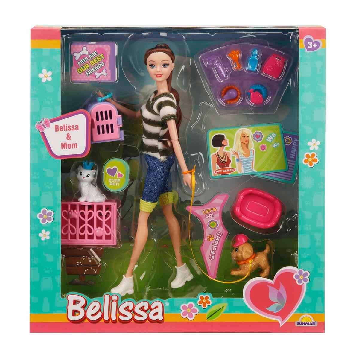 Manken Bebekler, Sunman, Belissa'nın Annesi ve Sevimli Dostları Bebek Seti 30448 Esmer