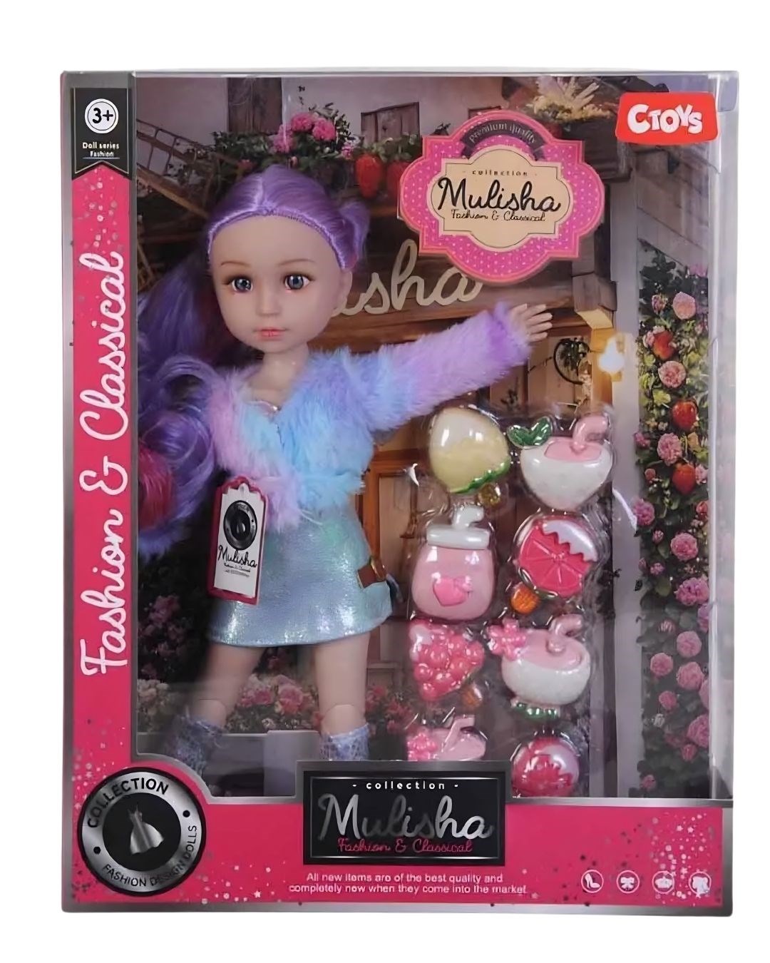 Manken Bebekler, Ceren, CTOY Meyve Aksesuarlı Bebek 30 cm