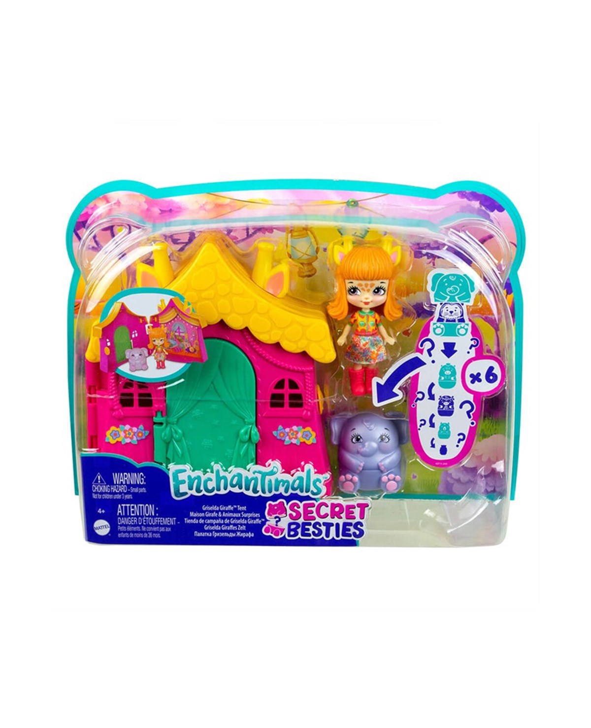 Manken Bebekler, Enchantimals, Enchantimals Secret Besties Bebek ve Ev Oyun Seti GTM46 HCF74 Zürafa Griselda'nın Çadırı