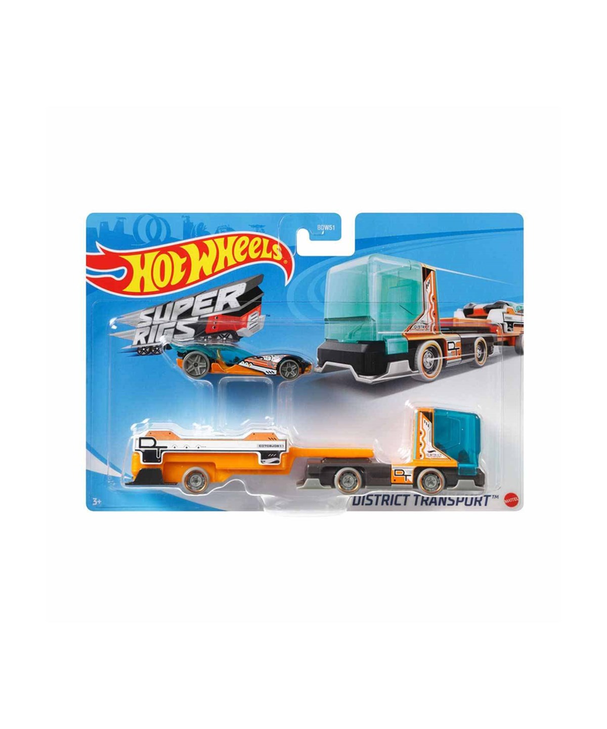 Metal Model Arabalar, Hot Wheels, Hot Wheels Taşıyıcı Tırlar BDW51 GRT98 District Transport