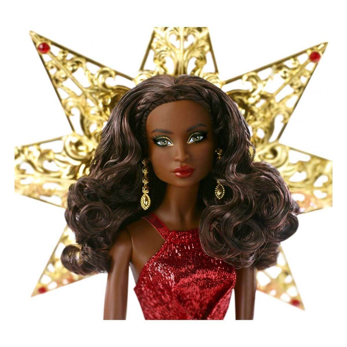 Mutlu Yıllar 2017 Barbie - Esmer Kırmızı Elbiseli DYX40