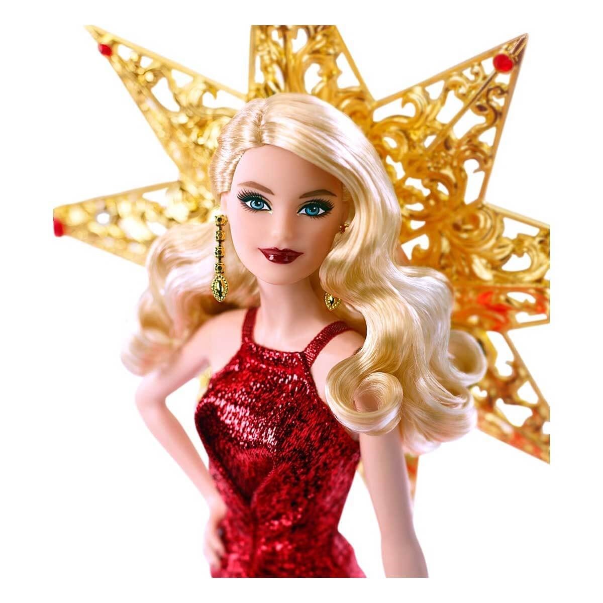 Mutlu Yıllar 2017 Barbie - Sarışın Kırmızı Elbiseli DYX39