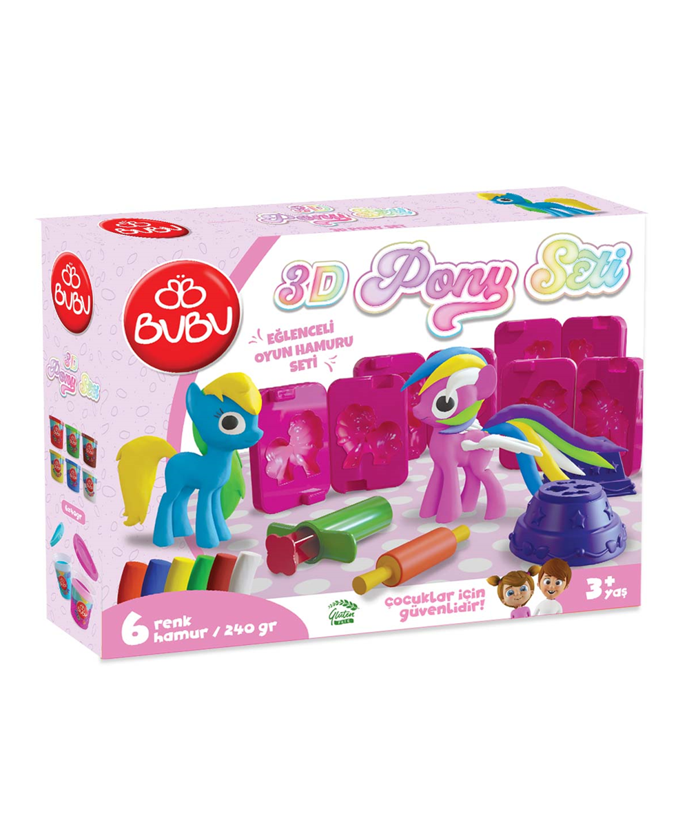 Oyun Hamuru ve Slime, BuBu, BuBu Eğlenceli 3D Pony Oyun Hamuru Seti OH0023
