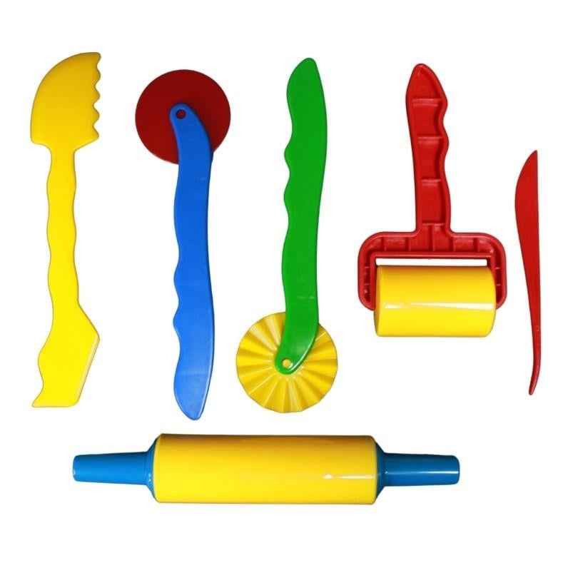 Oyun Hamuru ve Slime, BuBu, BuBu Oyun Hamuru Kalıbı Merdane Seti 6 Parça BUBU00002