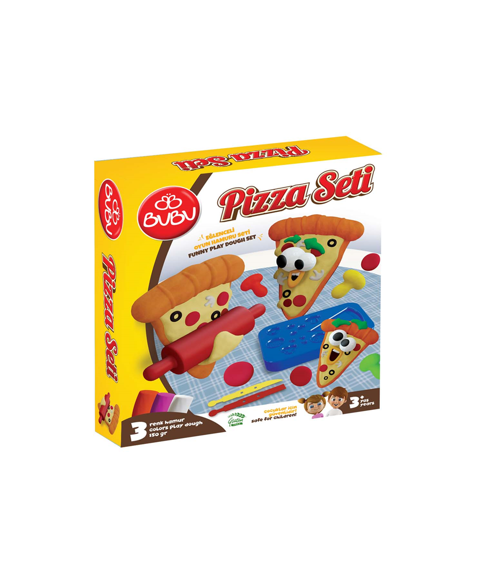 Oyun Hamuru ve Slime, BuBu, Bubu Pizza Oyun Hamuru Seti 9 Parça OH0020