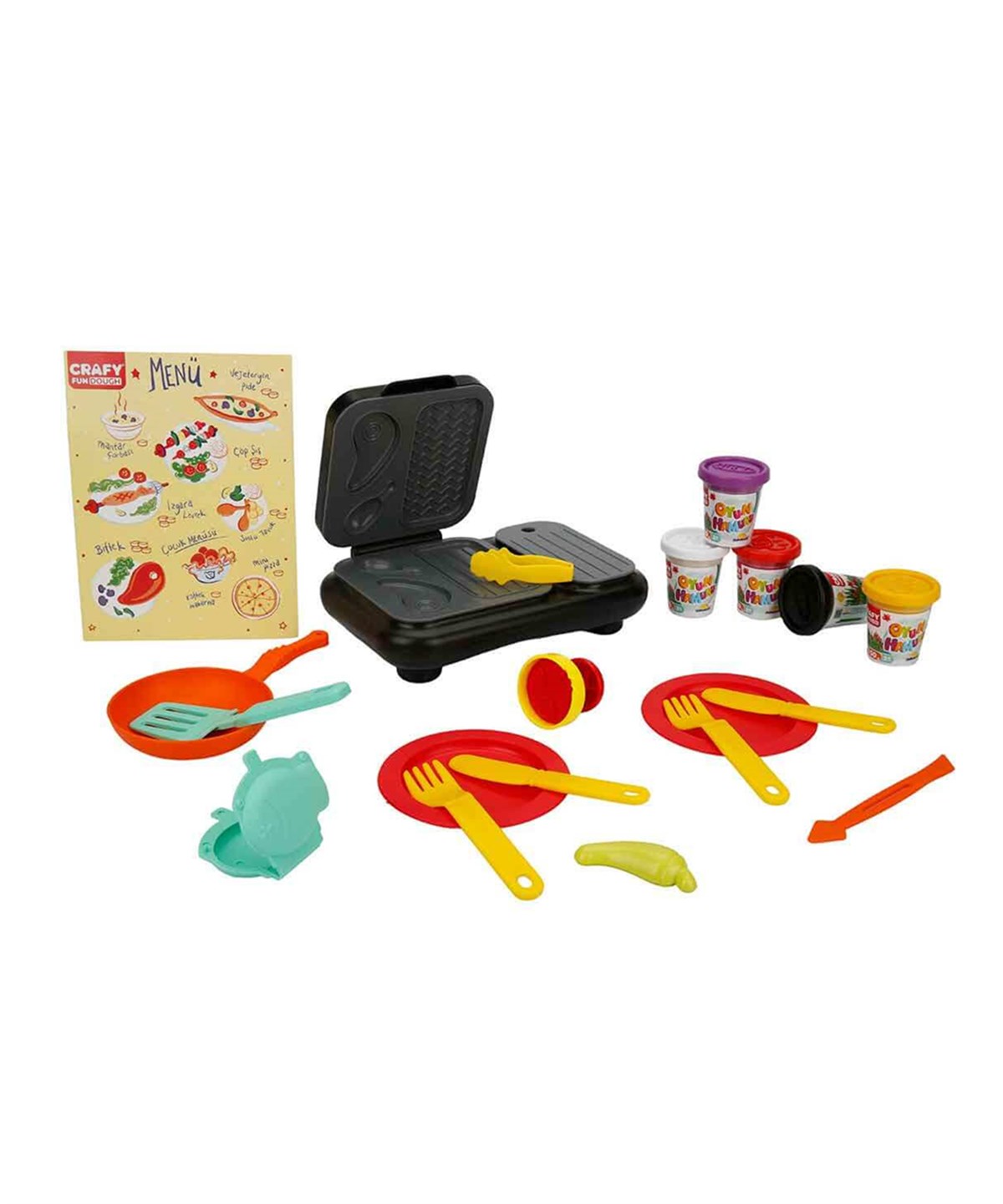 Oyun Hamuru ve Slime, Sunman, Crafy Mangal Keyfi Oyun Hamuru Seti 300gr 22 Parça