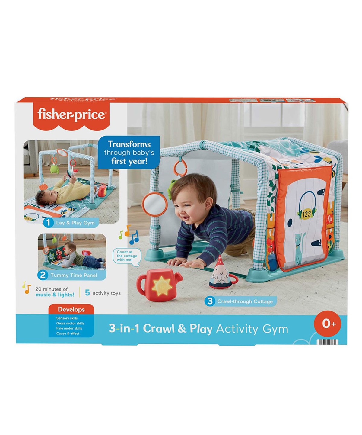Oyun ve Eğitim Halısı, Fisher Price, Fisher Price 3'ü 1 Arada Sevimli Kulübe Jimnastik Merkezi HJK45