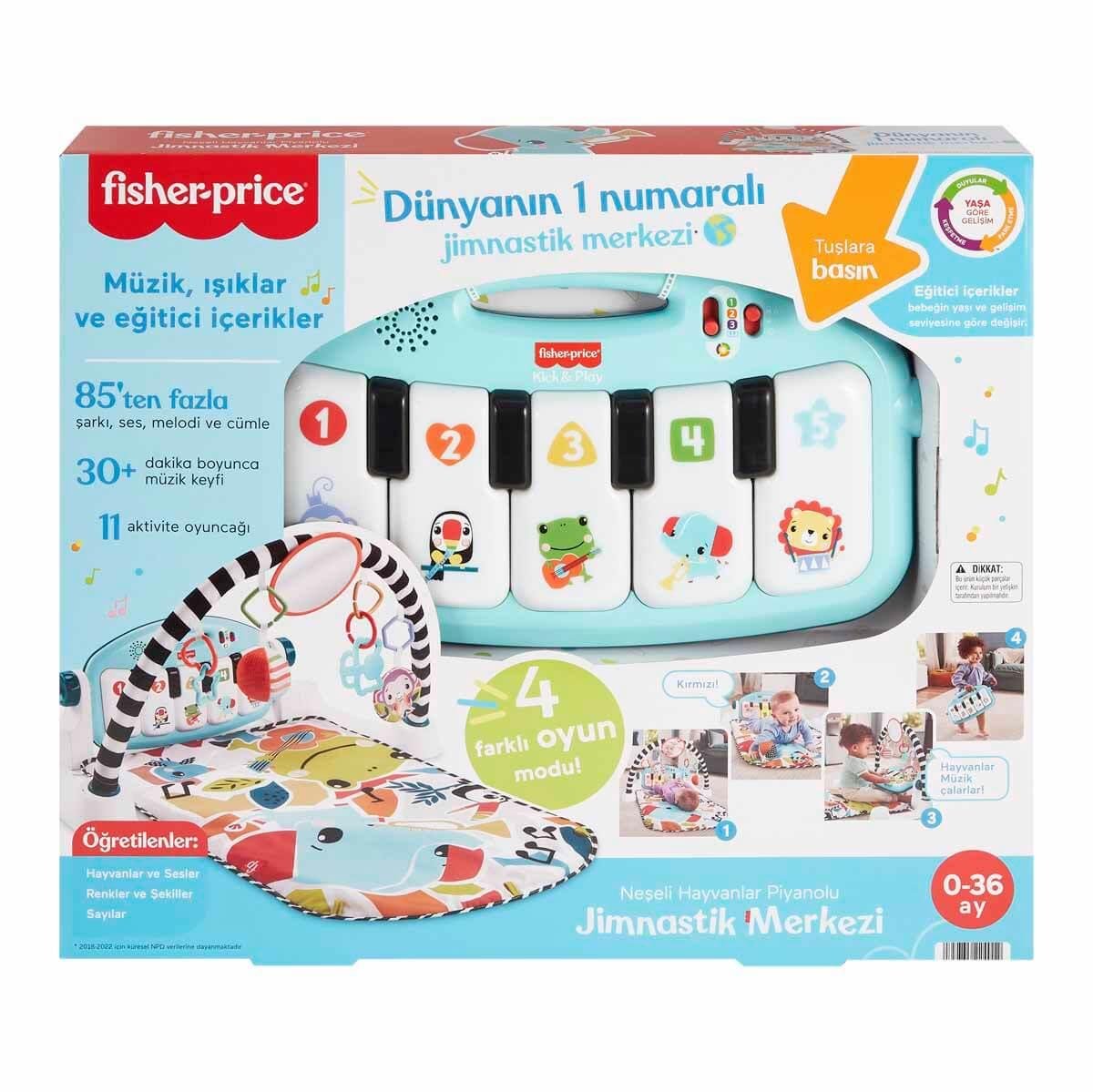 Oyun ve Eğitim Halısı, Fisher Price, Fisher Price Sesli ve Işıklı Neşeli Hayvanlar Piyanolu Oyun Halısı HWY49